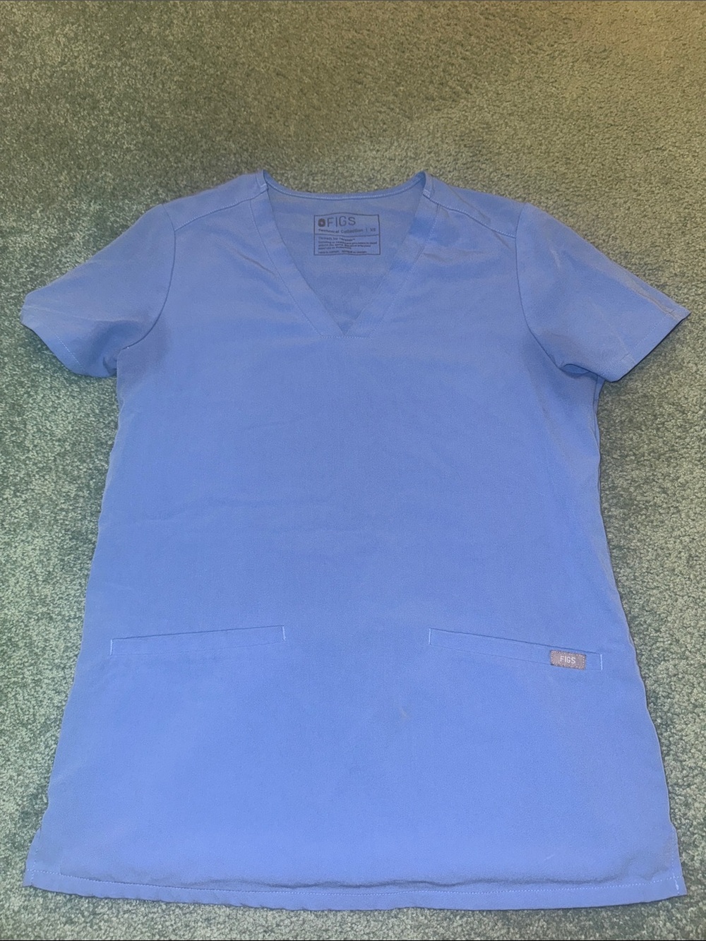 Figs Periwinkle V-Neck Scrub Top
